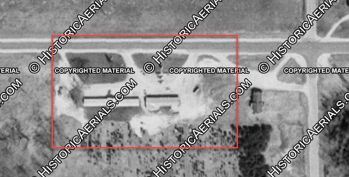 Bates Motel (Phils Bar Motel Cafe - Standard Super Service, Lone Wolf Saloon and Motel) - 1973 Aerial (newer photo)